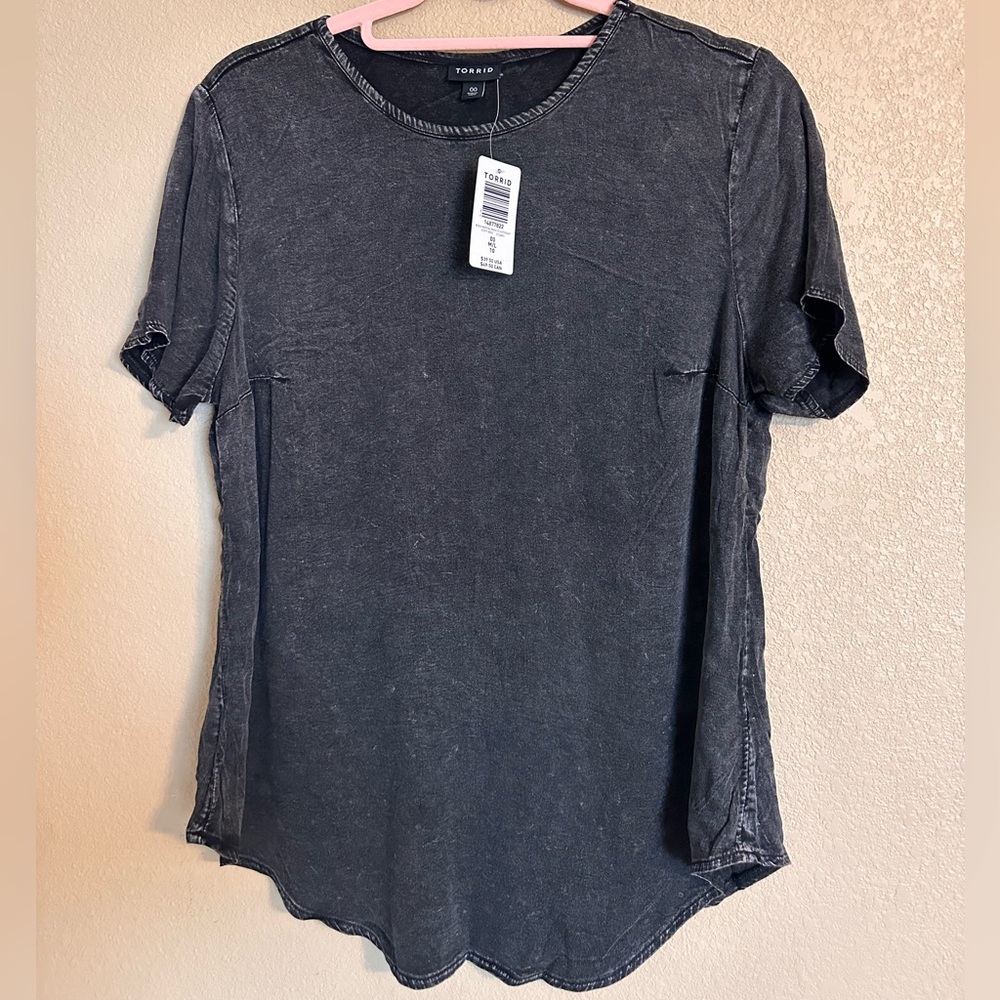 Black mineral wash super soft shirt